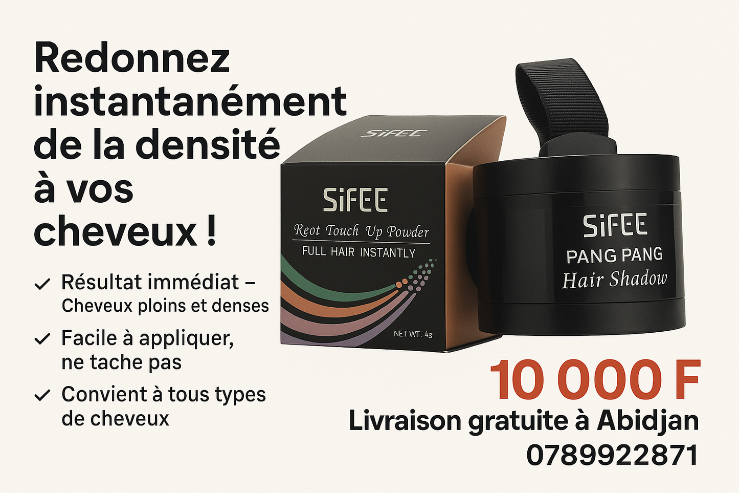 Correcteur capillaire instantané résistant à l'eau