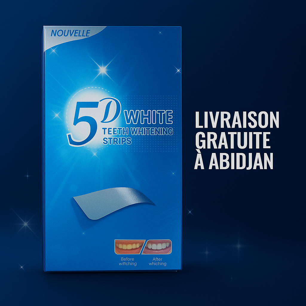 🦷 5D WHITE TEETH WHITENING STRIPS