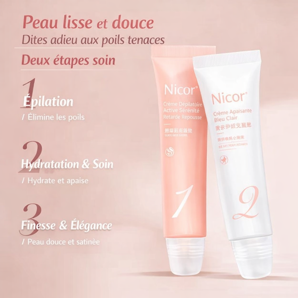 NICOR – CRÈME ÉPILATOIRE + SOIN APAISANT