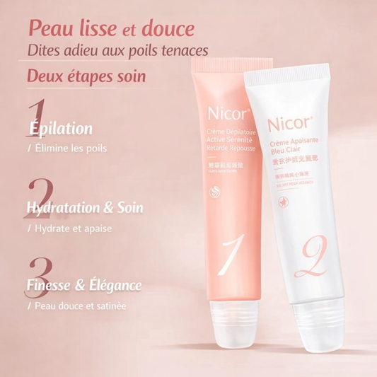 NICOR – CRÈME ÉPILATOIRE + SOIN APAISANT